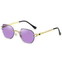 Sonnenbrille Herren Damen Unisex Vintage Retro Sonnenbrille Runde Sonnenbrille Oval Farbverlauf Rahmenlos Asfotosanzeigen von Sopodbacker
