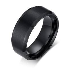 Sopodbacker Rings Ring Ringe Damen Bijouterie Herren Männer Ehering 8Mm In Schwarz Blau Gold Silber Farbe Glatt 8 R-004Bbild von Sopodbacker