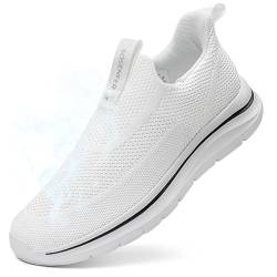 Sosenfer Schuhe Herren Slip On Sneaker Fitness Turnschuhe Atmungsaktiv Ohne Schnürsenkel Walkingschuhe Hand-Free Freizeit Schlupfschuhe für Gym-BAISE-41 von Sosenfer