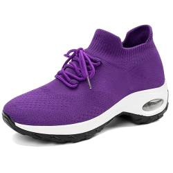 Sosenfer Slip On Schuhe Sneaker Damen Komfortable Air Cushion Laufschuhe Sprortschuhe Atmungsaktiv Running Turnschuhe Sneaker Tennisschuhe Joggingschuhe Straßenlaufschuhe-1862ZISE-39 von Sosenfer