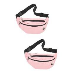 Sosoport 2 Stück Packung Laufsport-Hüfttasche reisen Schultertasche Bauchgürteltasche wandern gürteltasche Hosenträger für Männer tragbare Umhängetasche laufende Hüfttaschen Nylon Rosa von Sosoport