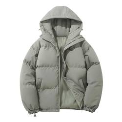 Daunenjacke Herren Puffer Mit Kapuze Jacke Parka Gefüttert Schwarz Einfarbig Steppjacke Übergangsjacke Winter Mit Taschen Winterjacke Jacket von Soupliebe