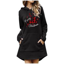 Soupliebe Weihnachtskleid Damen Weihnachten Sweatshirt Winter Langarmshirt Weihnachtspullover mit Komisch gedruckt Xmas Outfit von Soupliebe