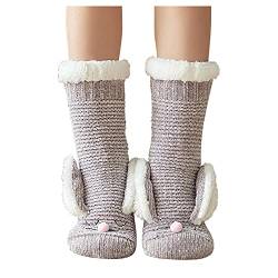 Weihnachten Sale, Kuschelsocken Weihnachten Damen Weihnachts Socken - Christmas Socks Beige 35-38 Weihnachtssocken 43-46 Lustig Kuschel Dicke Winter HüTtensocken von Soupliebe