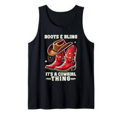 Stiefel und Bling Cowgirl Rodeo Reiten Western Tank Top von Southern Cowgirl Rodeo Equestrian Culture Western