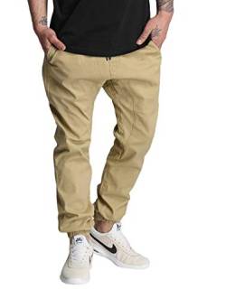 Southpole Herren Basic Stretch Twill Jogger Pants – normale Größen Lässige Hose, Deep Khaki, 6XL von Southpole