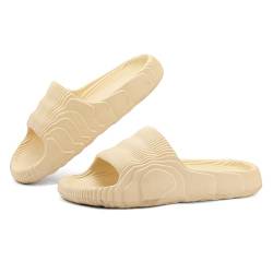 Sowdus Badelatschen Herren Badeschlappen Damen,Wolke Schlappen Latschen,Rutschfeste Wolkenschuhe Badesandalen,Sommer Schlappi Hausschuhe Outdoor,Sommerschuhe Slipper für Männer, Beige, EU 36-37 von Sowdus