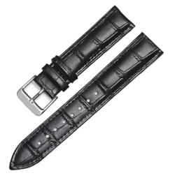 Armband aus echtem Leder, Stahl-Dornschließe, Handgelenk-Gürtel-Armband, 16-24 m, Schwarz-s, 14mm von SpaRcz