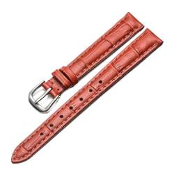 SpaRcz 10-20mm Uhrenarmband aus echtem Leder, kleines Bambusmuster mit Nadelschnalle für Damen, Farbe 4, 13mm von SpaRcz