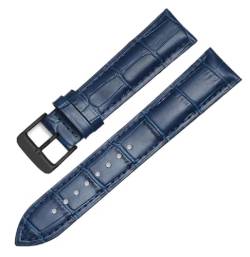 SpaRcz Armband aus echtem Leder, Stahl-Dornschließe, Handgelenk-Gürtel-Armband, 16-24 m, Blau-schwarz, 12mm von SpaRcz