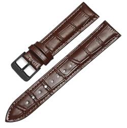 SpaRcz Armband aus echtem Leder, Stahl-Dornschließe, Handgelenk-Gürtel-Armband, 16-24 m, Braun-schwarz, 16mm von SpaRcz