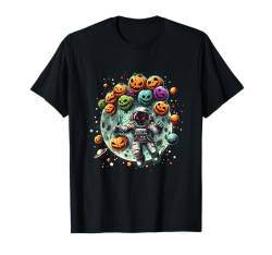 Halloween Astronaut mit Luftballons Jack O Laterne Kürbis T-Shirt von Space Halloween Costume Boys Girls Men Women Tees