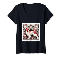 Damen Englisches Cockerspaniel-T-Shirt Russisches Deutsches Spaniel-Hundet-Shirt T-Shirt mit V-Ausschnitt von Spaniel Gifts and Doggie Shirts