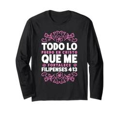 Christlicher spanischer Jesus zweisprachiger Espanol-Bibelvers Glaube Langarmshirt von Spanish Christian Bible Verse Gifts For Women