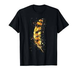 Goldene Feder Western Boho Indianer Gold T-Shirt von Sparkly Artistic Bohemian Festival Nature Elegant