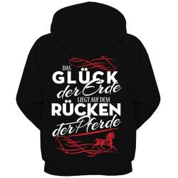 Spaß Kostet Frauen Kapuzenjacke Pferdesprüche Das Glück Dieser Erde liegt auf dem Rücken der Pferde (mit Rückendruck) Größe XS - XXL von Spaß Kostet