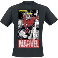 Spider-Man - Marvel T-Shirt - Panel Art - S bis 5XL - für Männer - Größe L - schwarz  - Lizenzierter Fanartikel von Spider-Man