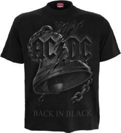 Spiral - Ac/Dc - Back in Black Torn - Front Print T-Shirt Schwarz, Schwarz , XL von Spiral