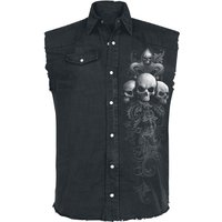 Spiral - Gothic Weste - Skull Scroll - M bis 4XL - für Männer - Größe XL - schwarz von Spiral