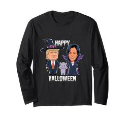 Gruselige Trump Witchy Harris und Moo Deng feiern Langarmshirt von Spooktical Politics