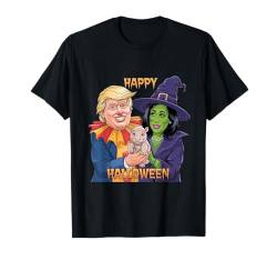 Trump Harris und Moo Deng Halloween Cartoon Stil T-Shirt von Spooktical Politics