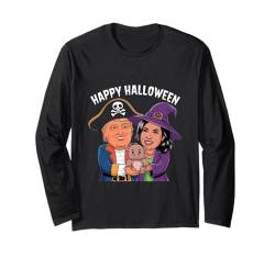 Trump Harris und Moo Deng's gruselige Halloween-Bash Langarmshirt von Spooktical Politics