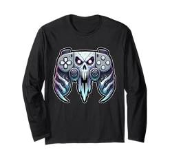 Video Gamer Halloween Jungen Skelett Zombie Gruseliger Kürbis Langarmshirt von Spooky Halloween Gamers Gifts Halloween Party Wear