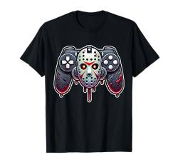 Video Gamer Halloween Jungen Skelett Zombie Gruseliger Kürbis T-Shirt von Spooky Halloween Gamers Gifts Halloween Party Wear