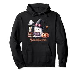 Boo Ghost Books Kokette Schleife Halloween Frauen Schule Lehrer Pullover Hoodie von Spooky Halloween Ghost Reading Books Women Girl T