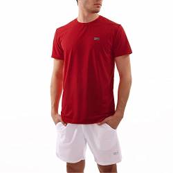 Sportkind Jungen & Herren Tennis, Running, Fitness Rundhals T-Shirt, atmungsaktiv, UV-Schutz UPF 50+, Kurzarm, Bordeaux rot, Gr. XXXL von Sportkind