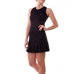 Sportkind Mädchen & Damen Tenniskleid Performance mit raffiniertem Rückenausschnitt, UV-Schutz 50+, ärmellos, schwarz, Gr. 164 von Sportkind