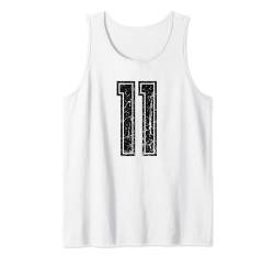 Nummer #11 Black Sport Varsity Nummer 11 Tank Top von Sportlegenden