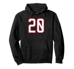 Nummer #20 Sport Weiß Rot Uni-Nummer Pullover Hoodie von Sportlegenden