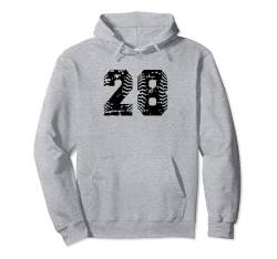 Nummer #28 Softball-Baseball-Schwarz-Grunge-Uni-Nummer Pullover Hoodie von Sportlegenden