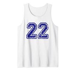 Vintage #22 Blue Varsity Nummer 22 Tank Top von Sportlegenden