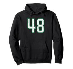 Vintage Nummer #48 Sport Weiß Grün Nummer Pullover Hoodie von Sportlegenden