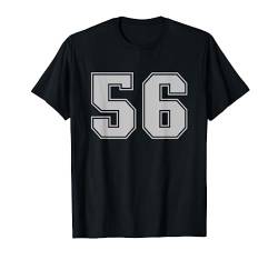 Nummer #56 Silber Sport Fan Trikot Nummer T-Shirt von Sports Legendz