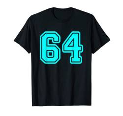 Trikot #64 Cyan Sports Team Trikot Nummer 64 T-Shirt von Sports Legendz