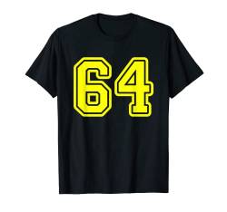 Trikot #64 gelb Sport Team Trikot Nr. 64 T-Shirt von Sports Legendz