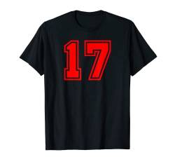 Trikot Nr. 17, Sportuniform, Rot T-Shirt von Sports Legendz