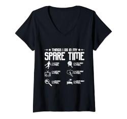 Damen Dinge, die ich in meiner Freizeit mache, um Padel zu spielen T-Shirt mit V-Ausschnitt von Sports Paddle Pádel Tennis Apparel