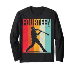 Cooles Retro-Baseball-Shirt zum 14. Geburtstag für Kinder Langarmshirt von Sports & Hobbies Kids' Birthday Shirts Party Wear