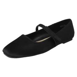 Savannah F80567 Damen-Slipper, elastischer Riemen, Schleife, detailliert, Mary Jane, black satin, 40 EU von Spot On