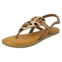 Damen-Sandalen aus der Leder-Kollektion, Tiermuster, - Hellbraunes Leopardenmuster - Größe: 40 EU von Spot on