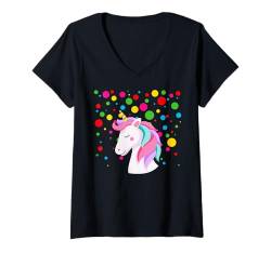 Damen Funny Spotty 2024 Spotted Children Unicorn In Need Kids T-Shirt mit V-Ausschnitt von Spotty 2024 Heart Dotty Tee Store