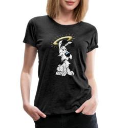 Spreadshirt Asterix & Obelix Idefix Mit Heiligenschein Frauen Premium T-Shirt, M, Anthrazit von Spreadshirt