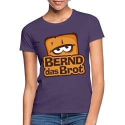 Spreadshirt Bernd Das Brot Logo Frauen T-Shirt, S, Dunkellila von Spreadshirt