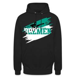 Spreadshirt Die Macht aus Bremen Fußball Fan Grün-Weiß Unisex Hoodie Herren Kapuzenpullover Damen Gr. L, Schwarz von Spreadshirt