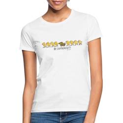 Spreadshirt Janosch Tigerente Be Different Frauen T-Shirt, M, Weiß von Spreadshirt