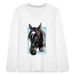 Spreadshirt Ostwind Aris Ankunft Pferd Ostwind Porträt Kinder Premium Langarmshirt, 134/140 (8 Jahre), Weiß von Spreadshirt